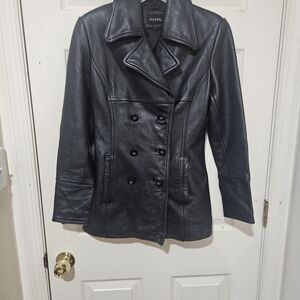 GUESS Vintage Women's Black Leather Jacket Sz S